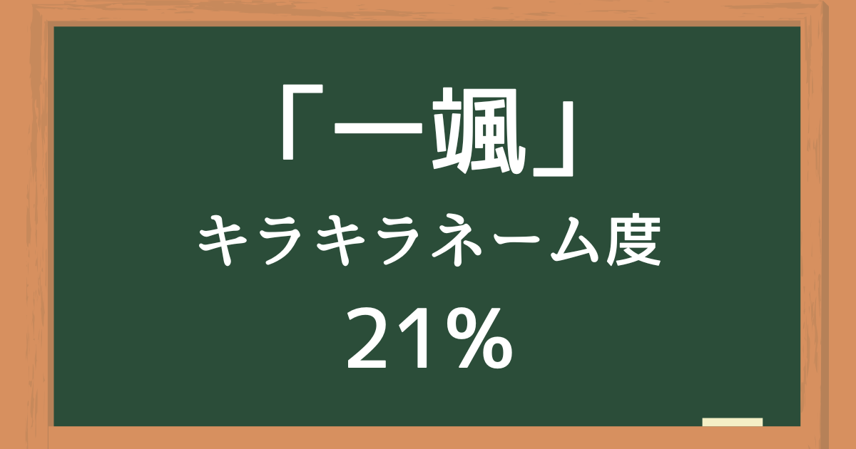「一颯（いぶき）」はキラキラネーム度21%の名前