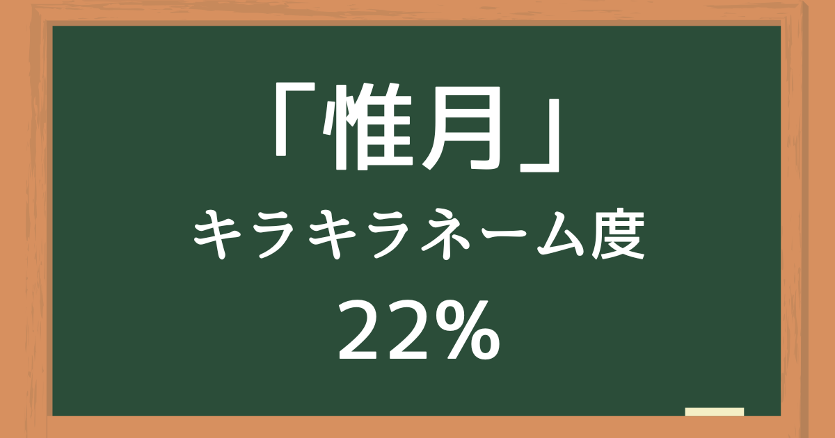 「惟月（いつき）」はキラキラネーム度22%の名前