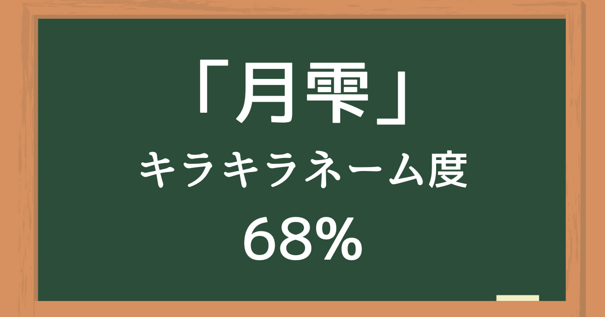 「月雫」はキラキラネーム度68%の名前