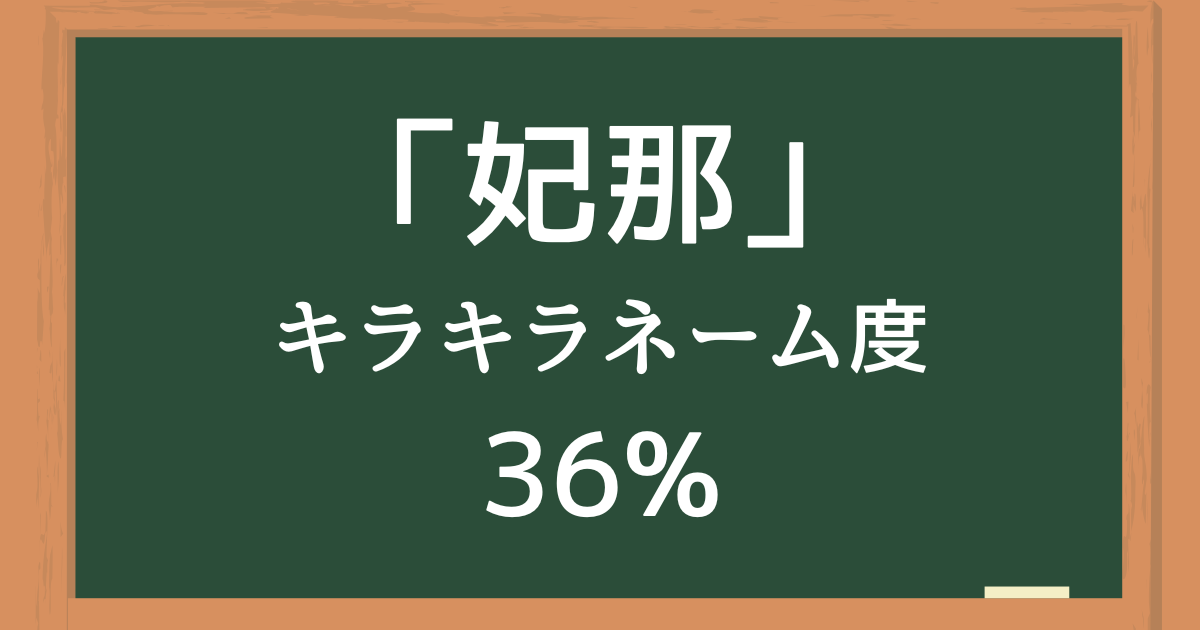 「妃那」はキラキラネーム度36%の名前