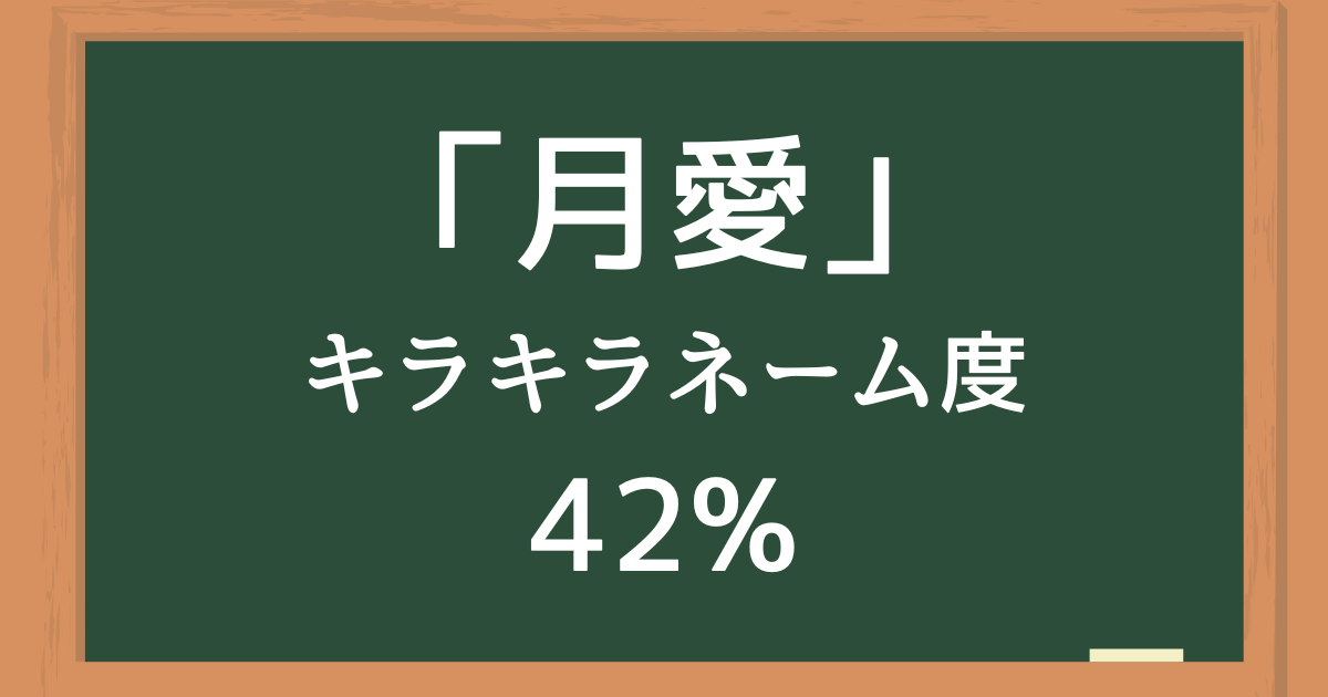 「月愛（るな）」はキラキラネーム度42%の名前